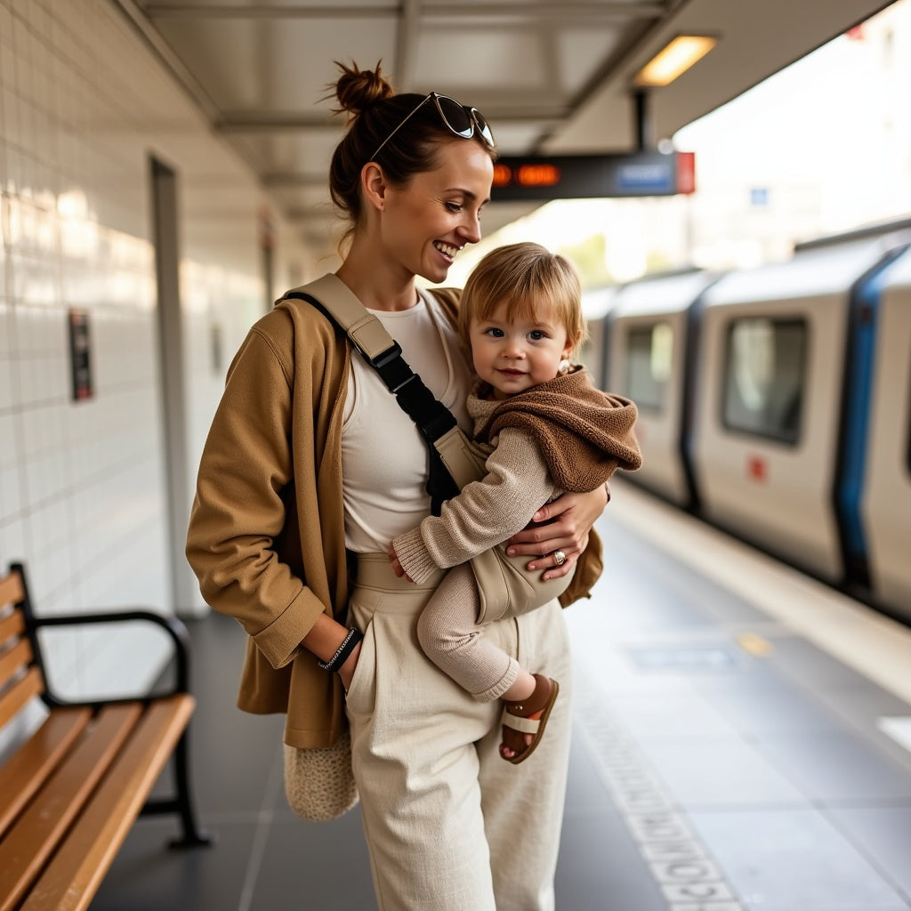 Petit marchou prêt à prendre le métro
