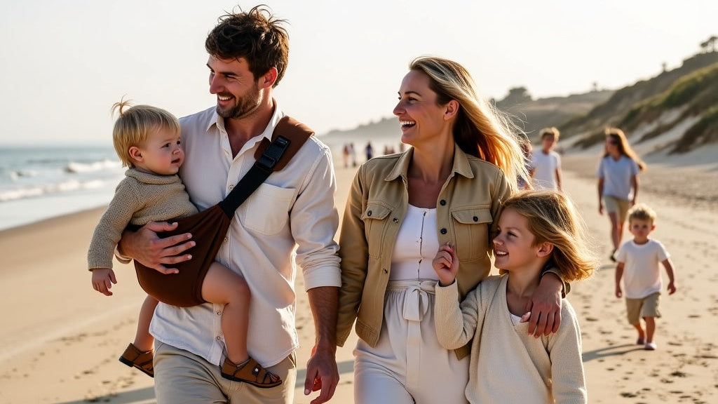 Moment sur la plage en famille